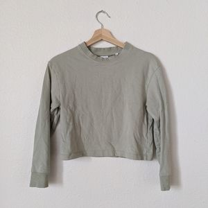 Kotn long sleeve crop cotton terry sweatshirt